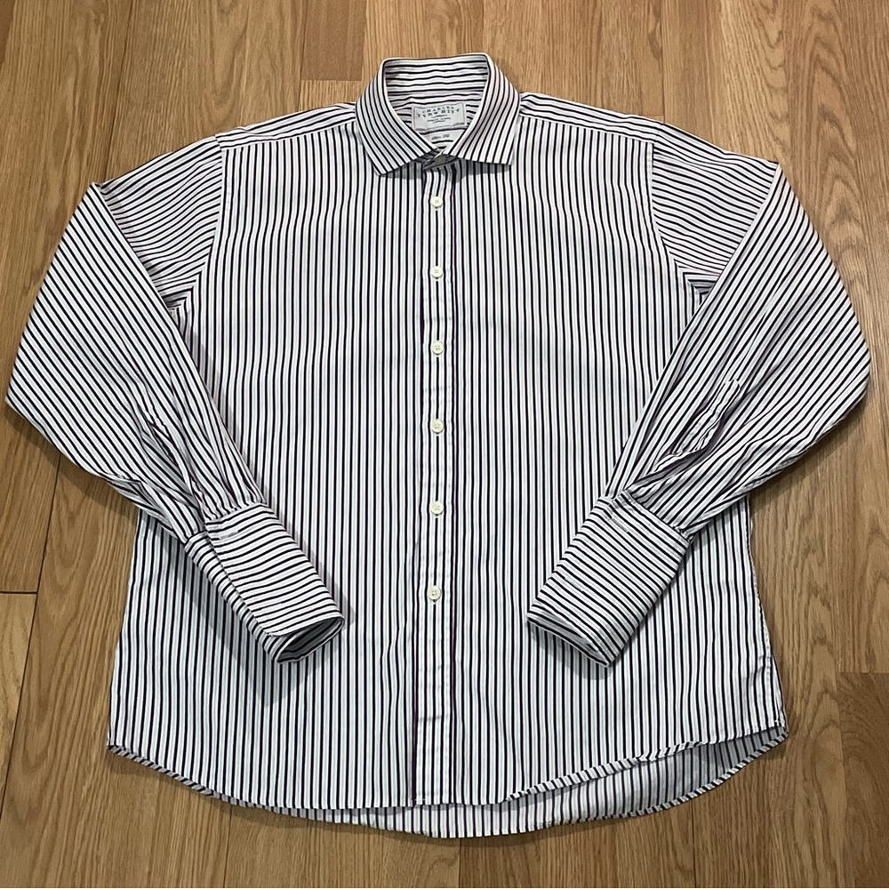 Charles Tyrwhitt Men’s 17x35 Long Sleeve Button Up Shirt Slim Fit French Cuffs